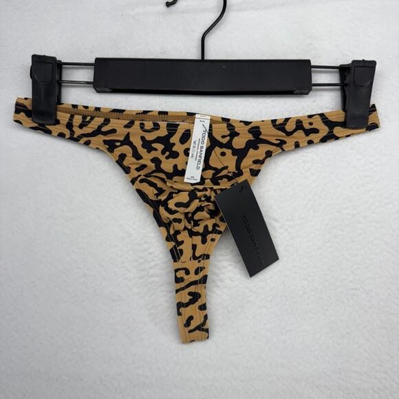 Todd Sanfield Defiant Micro Thong Mens XS Brown Black Leopard Print Dopamine NEW - Picture 1 of 7